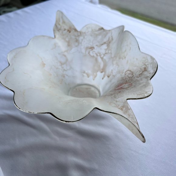 Vintage Arte Murano Silvestri Frosted Glass Italy Crystal Bowl with Cameo - Picture 5 of 8